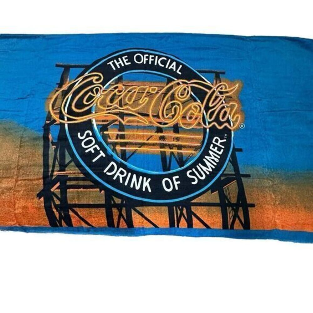 Vintage‎ Coca Cola Summer Beach towel NEW with tag 1989 pool coke 80s